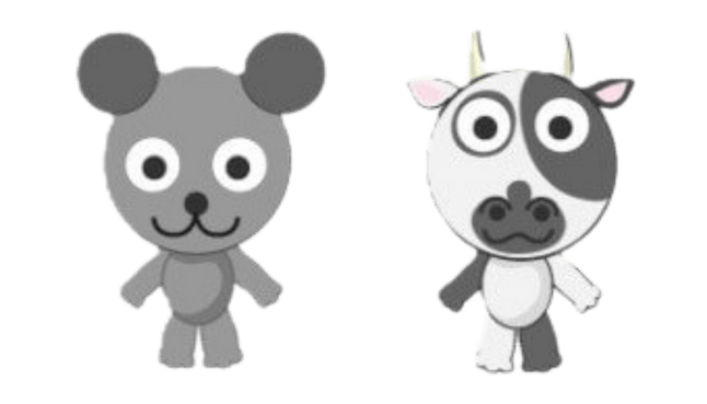 子と丑のイラスト