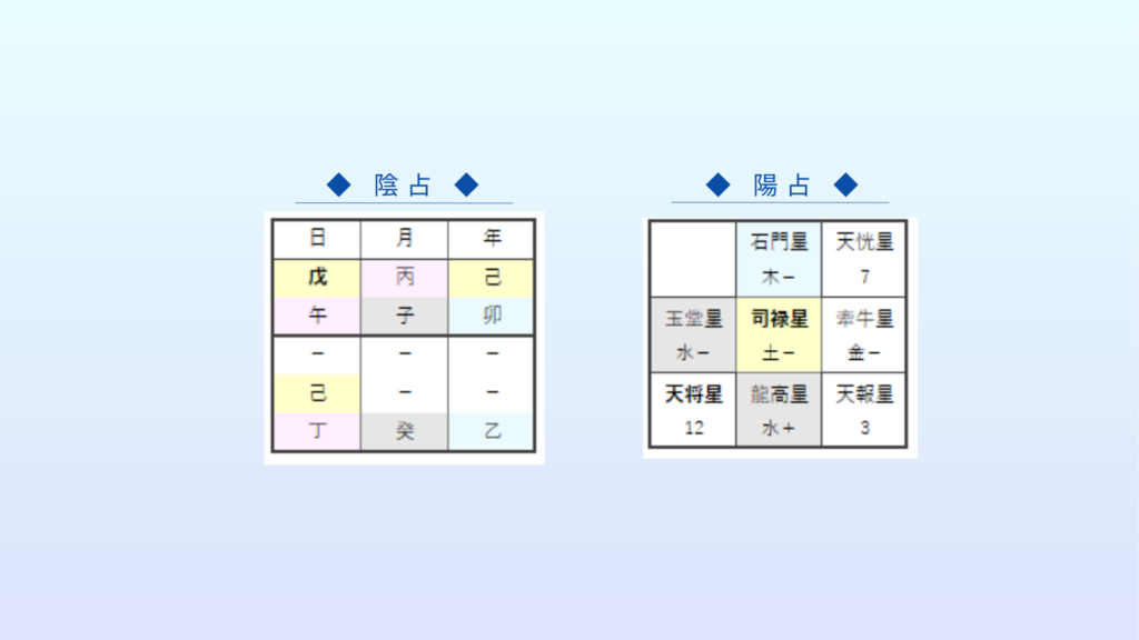 算命学陰占・陽占図